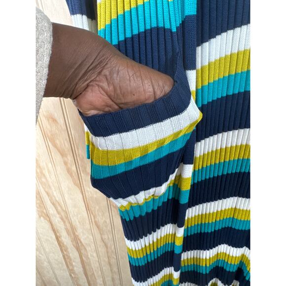 Ashley Stewart Boho Festival Open Front Long Cardigan Retro Sweater Size 22/24 - Picture 3 of 7